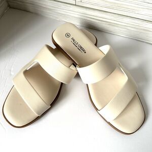 Falls Creek Women's Ivory Slide Sandals Sz 38